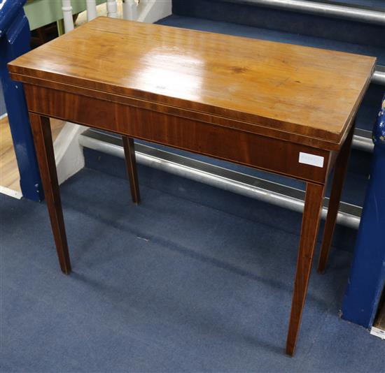 A George III mahogany tea table W.84cm